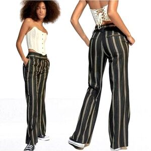Urban Outfitters Y2K Marcella Striped Flare Trousers